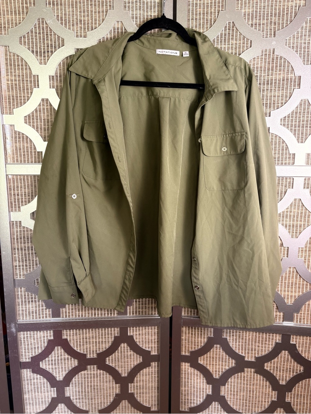 Notations Olive Utility Shirt Jacket for Women